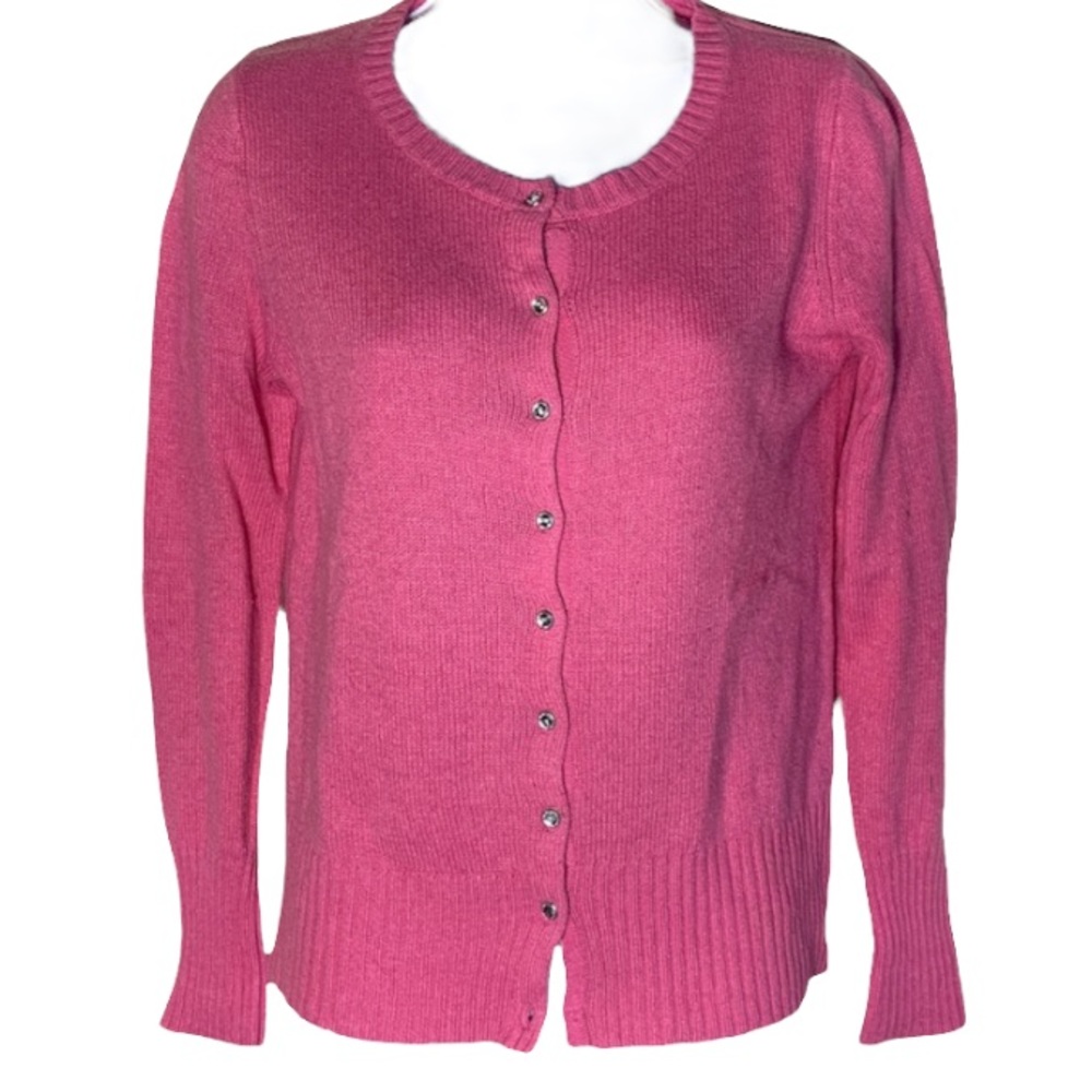 Old Navy Pink Cardigan with Rhinestone Buttons - Small